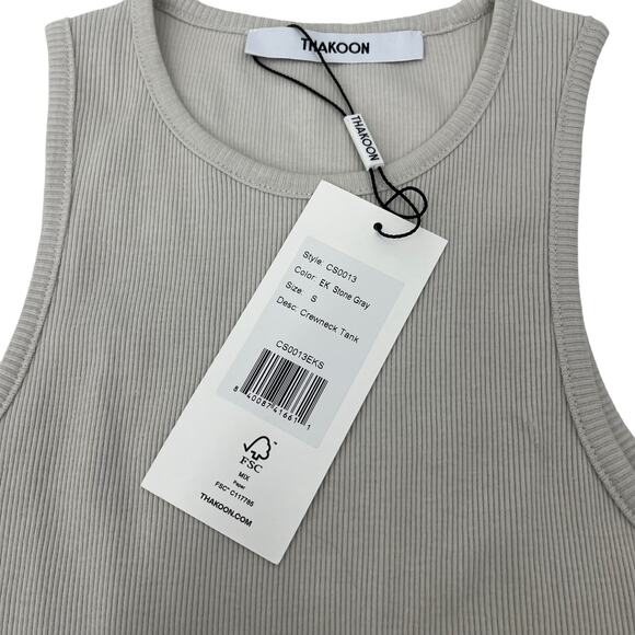 THAKOON Crewneck Ribbed Tank Top Lot of 2 Black Stone Gray Pullover Sz Small NEW - Picture 5 of 7